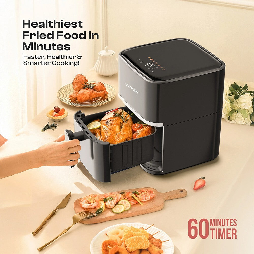 INSTAPLAY 4L Digital Air Fryer , Touch Display , 360° Hot Air Circulation , Multi-Function Cooking Appliance