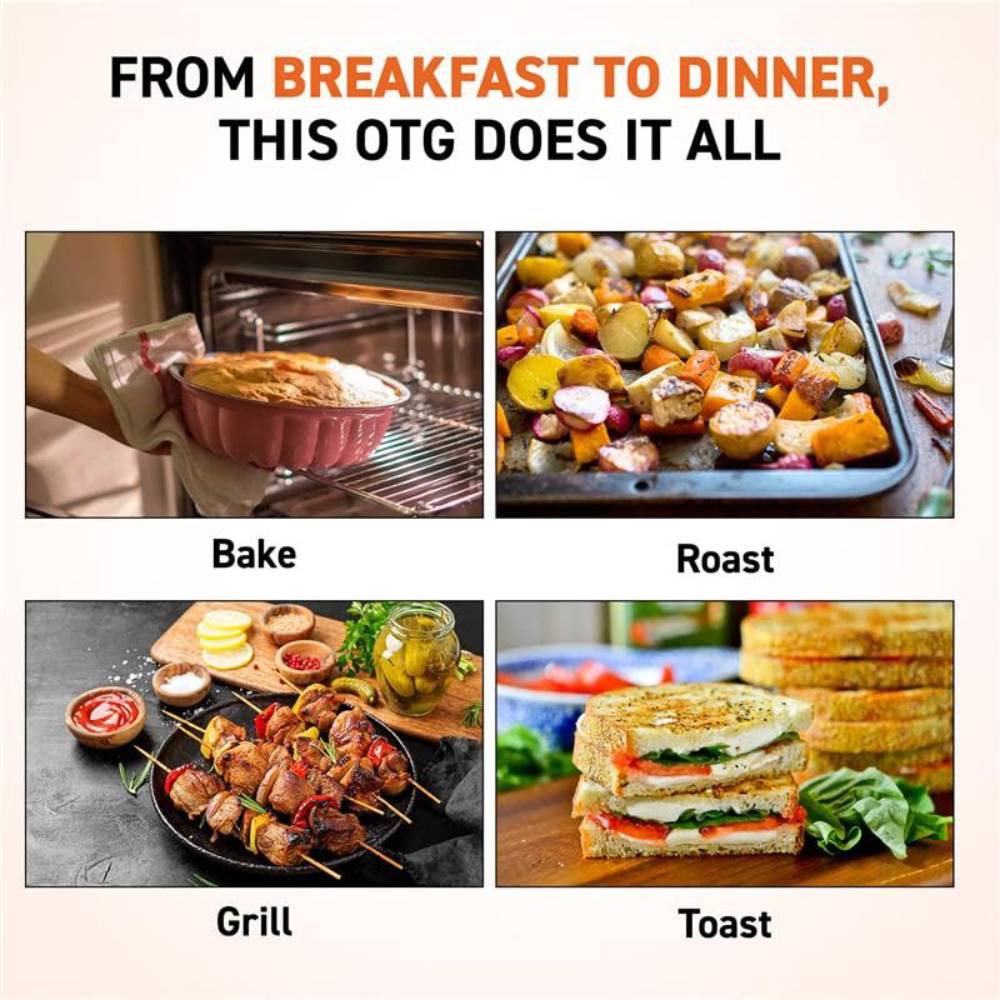 Instaplay OTG Oven Toaster Griller 12 Litre 1000W with Temperature Control for Baking Grilling and Toasting