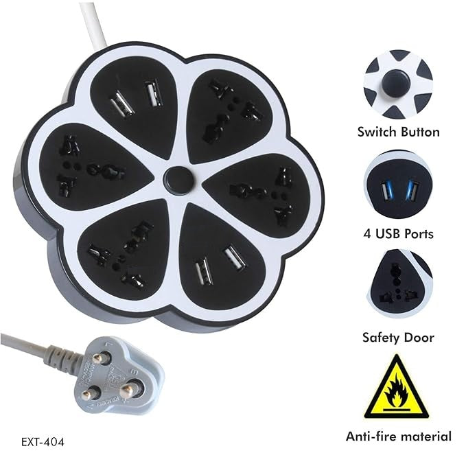 4 Socket & 4 USB Ports