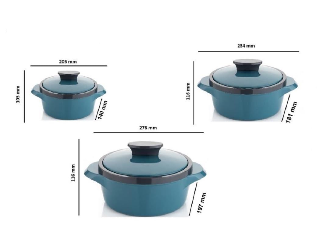 NEW CASSEROLE SET COMES WITH 3 DIFFERENT CAPACITY FOR EVERYDAY USE AT HOME FOR DELISIOUS FOOD | BPA Free | Food Grade | Easy to Carry | Easy to Store | Chapati | Roti | Curd Maker