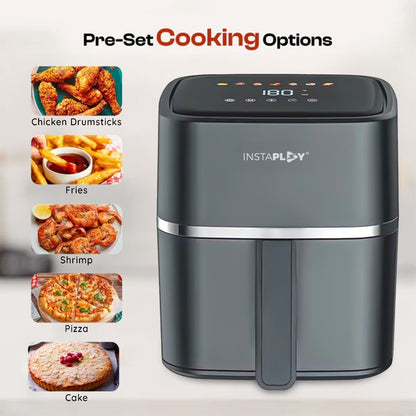 INSTAPLAY 4L Digital Air Fryer , Touch Display , 360° Hot Air Circulation , Multi-Function Cooking Appliance
