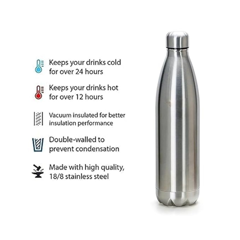 Instaplay Element Insulated Water Bottle 1 Litre Stainless Steel Hot and Cold Bottle Leak Proof Design