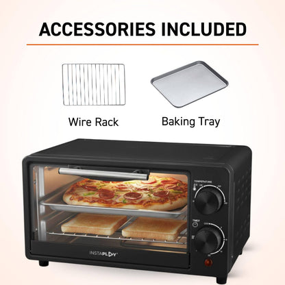 Instaplay OTG Oven Toaster Griller 12 Litre 1000W with Temperature Control for Baking Grilling and Toasting