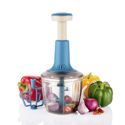 Instaplay Push Chopper 1100ml , Steel Large Manual Hand-Press Vegetable Chopper