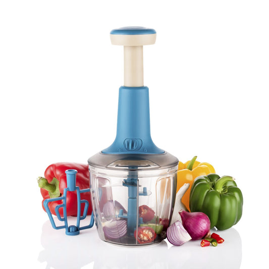 Instaplay Push Chopper 1100ml , Steel Large Manual Hand-Press Vegetable Chopper