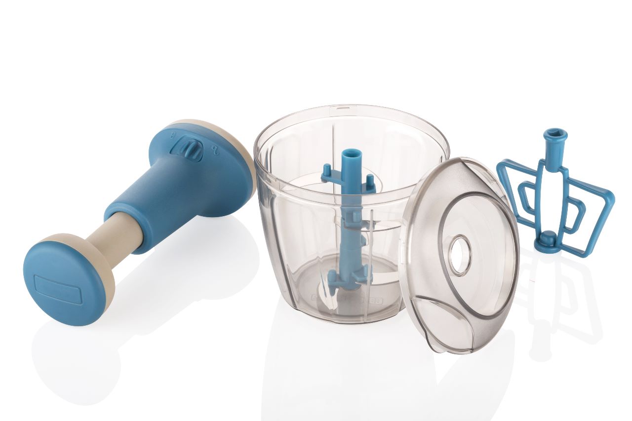 Instaplay Push Chopper 1100ml , Steel Large Manual Hand-Press Vegetable Chopper