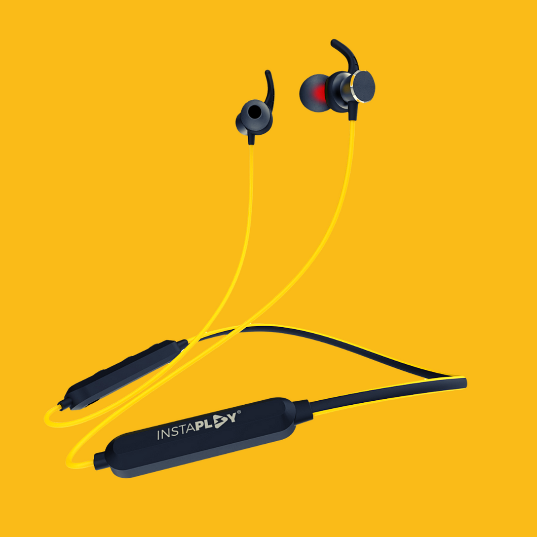 Insta Powerbuds H36Y Wireless Bluetooth Neckband Earphone with Mic (Yellow)