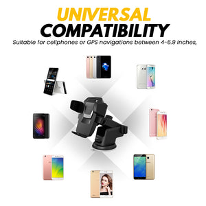 Insta MOUNT Universal Car Phone Holder with Hands-Free Strength Suction Cup