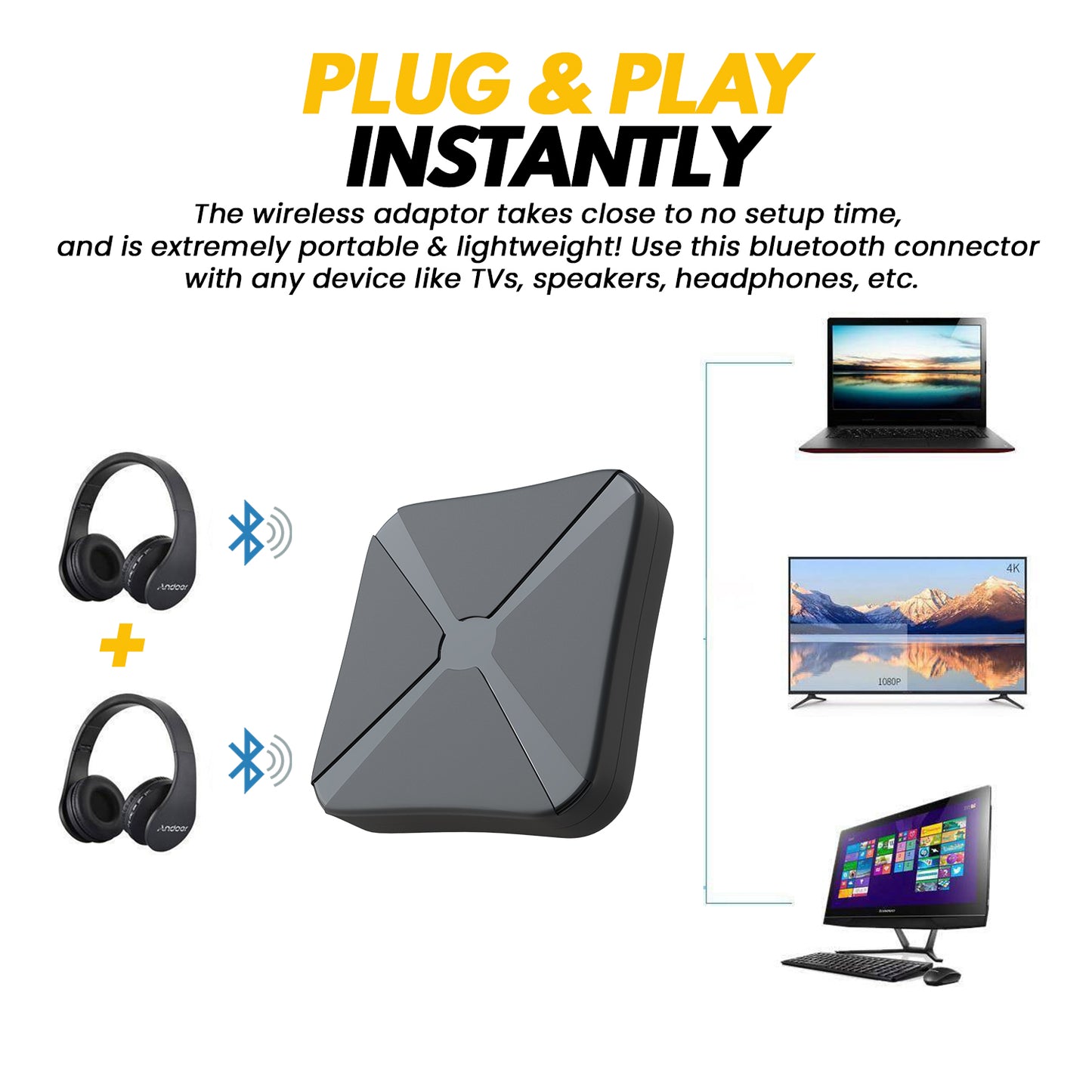 Insta Blu Duo Connects 2 BT Earphones to a Single BT or Non BT Device