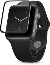 Load image into Gallery viewer, AT&amp;T AWTG-42 Edge to Edge 3D Tempered Glass Screen Protector for Apple Watch Series 1/2/3 42mm (Black)
